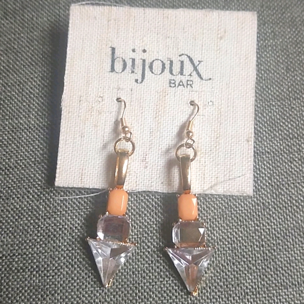😻 3 For $15 Clear Bling & Peachy Unique Dangles